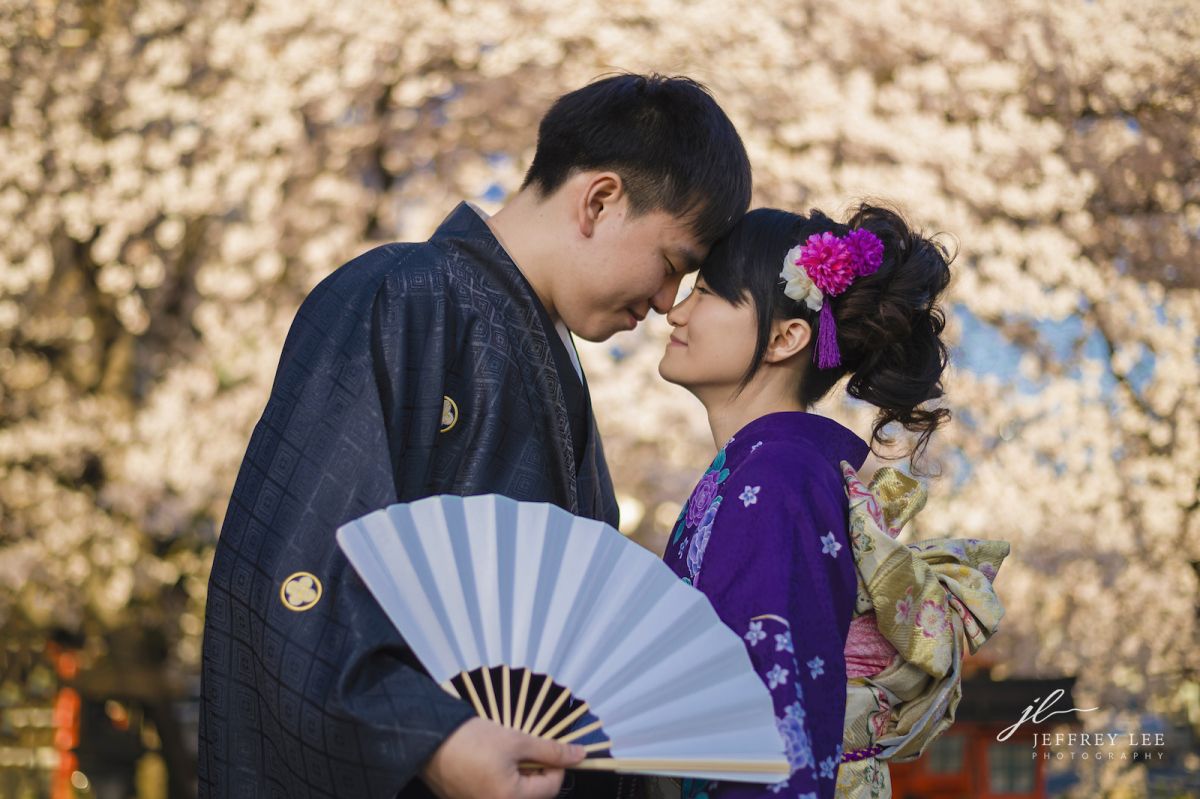 海外婚紗,情侶寫真,京都,櫻花,振袖,和服