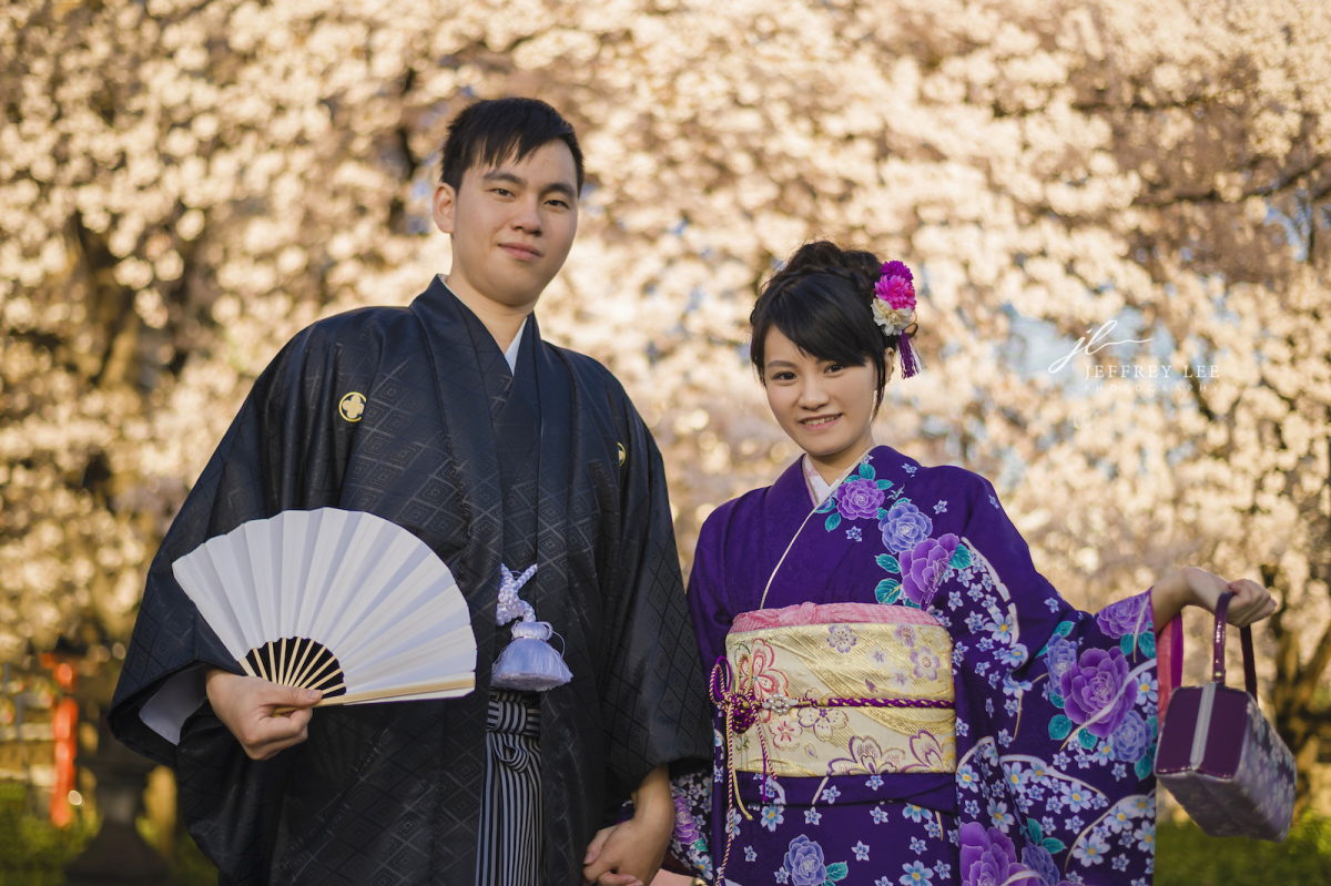 海外婚紗,情侶寫真,京都,櫻花,振袖,和服
